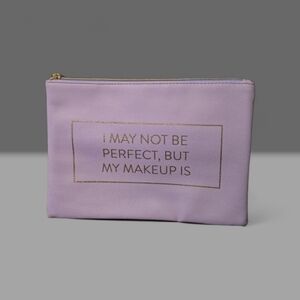 NWOT Lavender Cosmetic Bag with Gold Accents